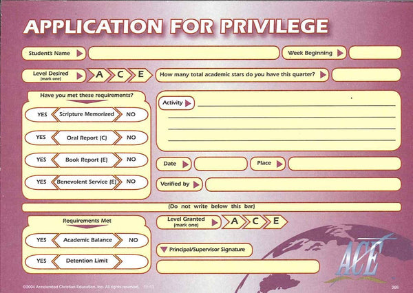 Cover Image for Application for Privileges