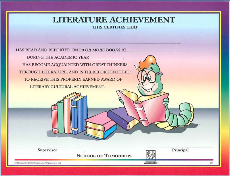 Cover Image for Literature Acievement Award (Ind) Jnr.